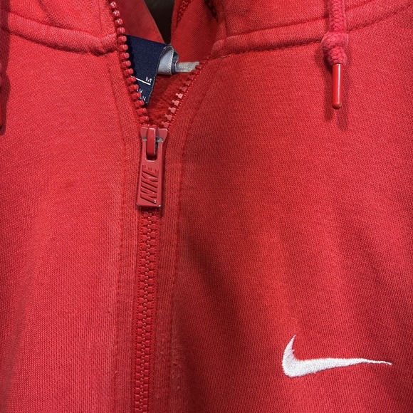 Nike Men's Red Fleece Full Zip Hoodie Sweatshirt, Hooded, Pockets, Size M - Picture 2 of 7